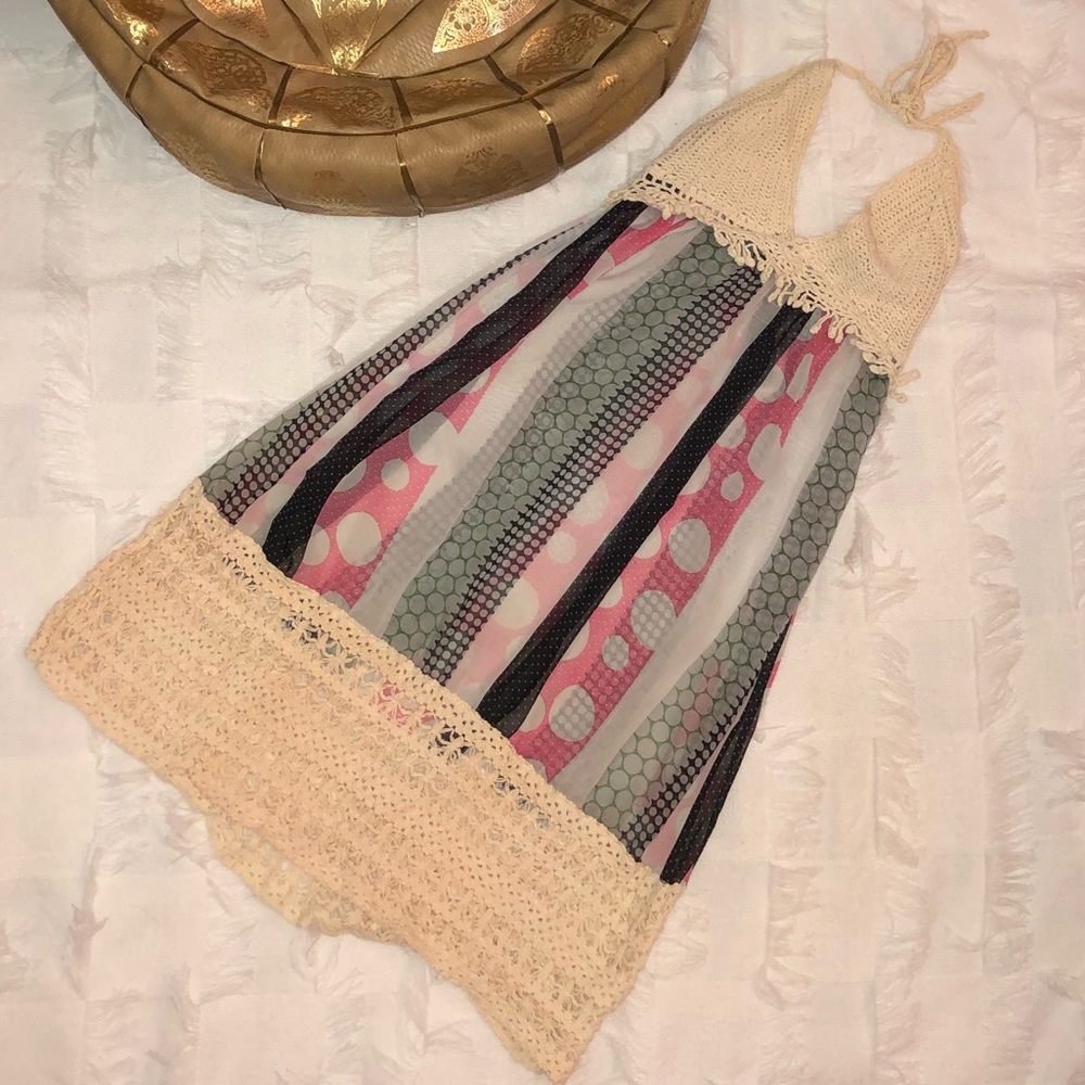 ✨One-of-a-kind✨ Crochet & sheer patterned coverup